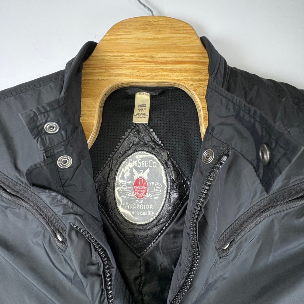 VTG Y2K Diesel Men's Avant Garde Moto Bomber Full Zip Black Archive Sz XL
